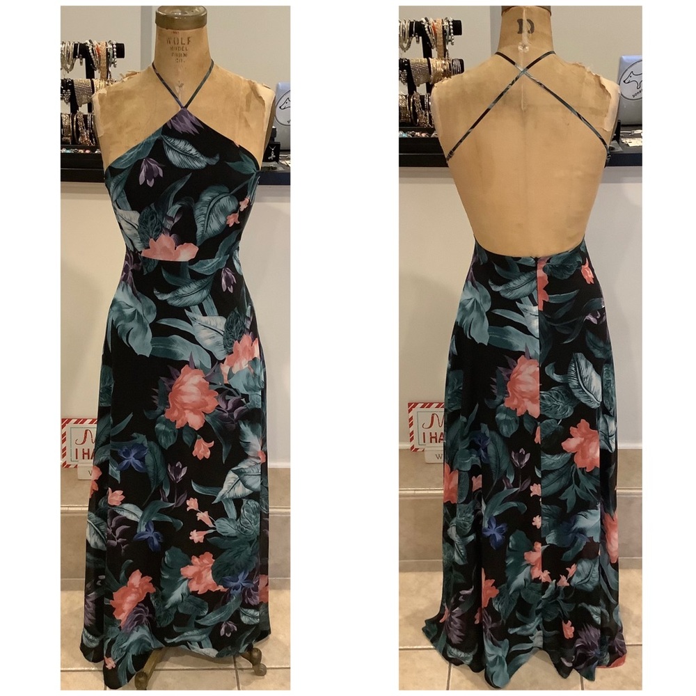 Floral Halter Long Dress